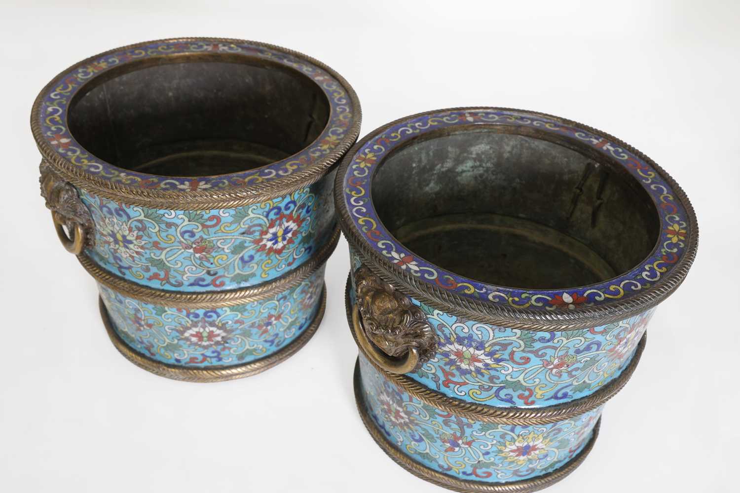 A pair of cloisonné buckets, - Image 2 of 31