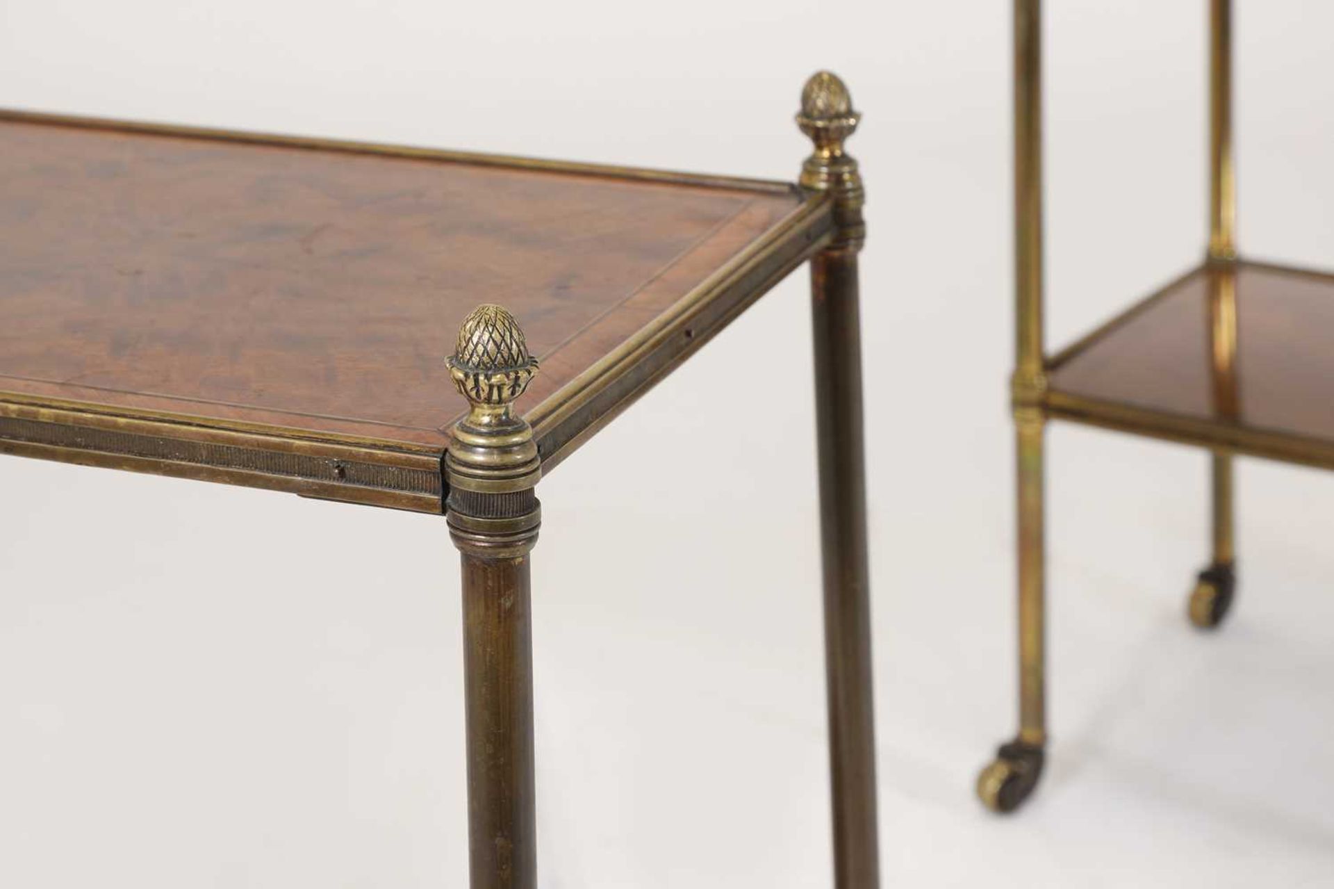 A pair of Regency-style mahogany and brass étagères, - Image 4 of 19