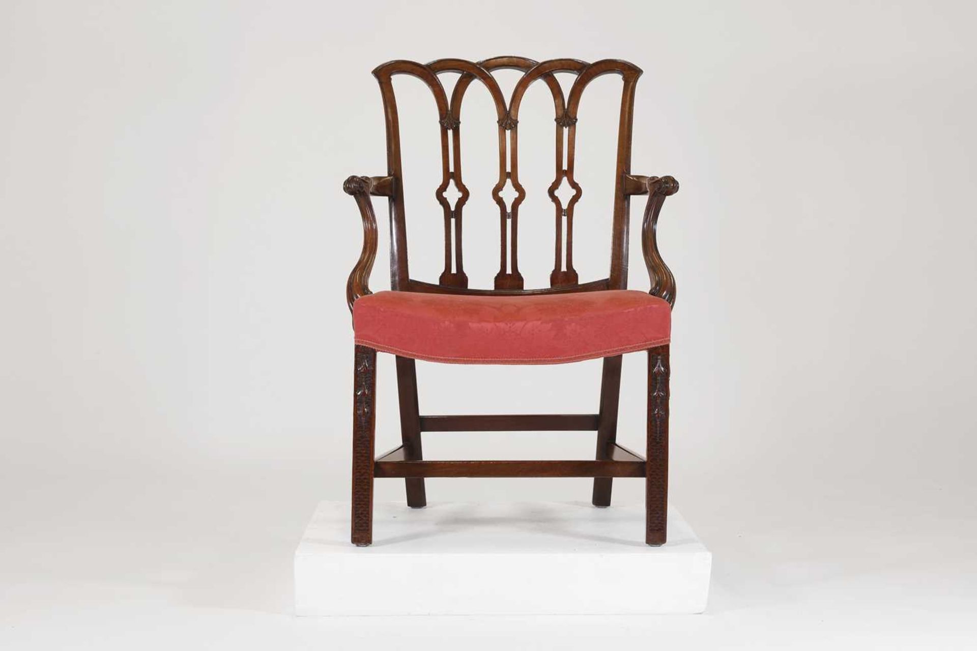 A George III mahogany armchair,