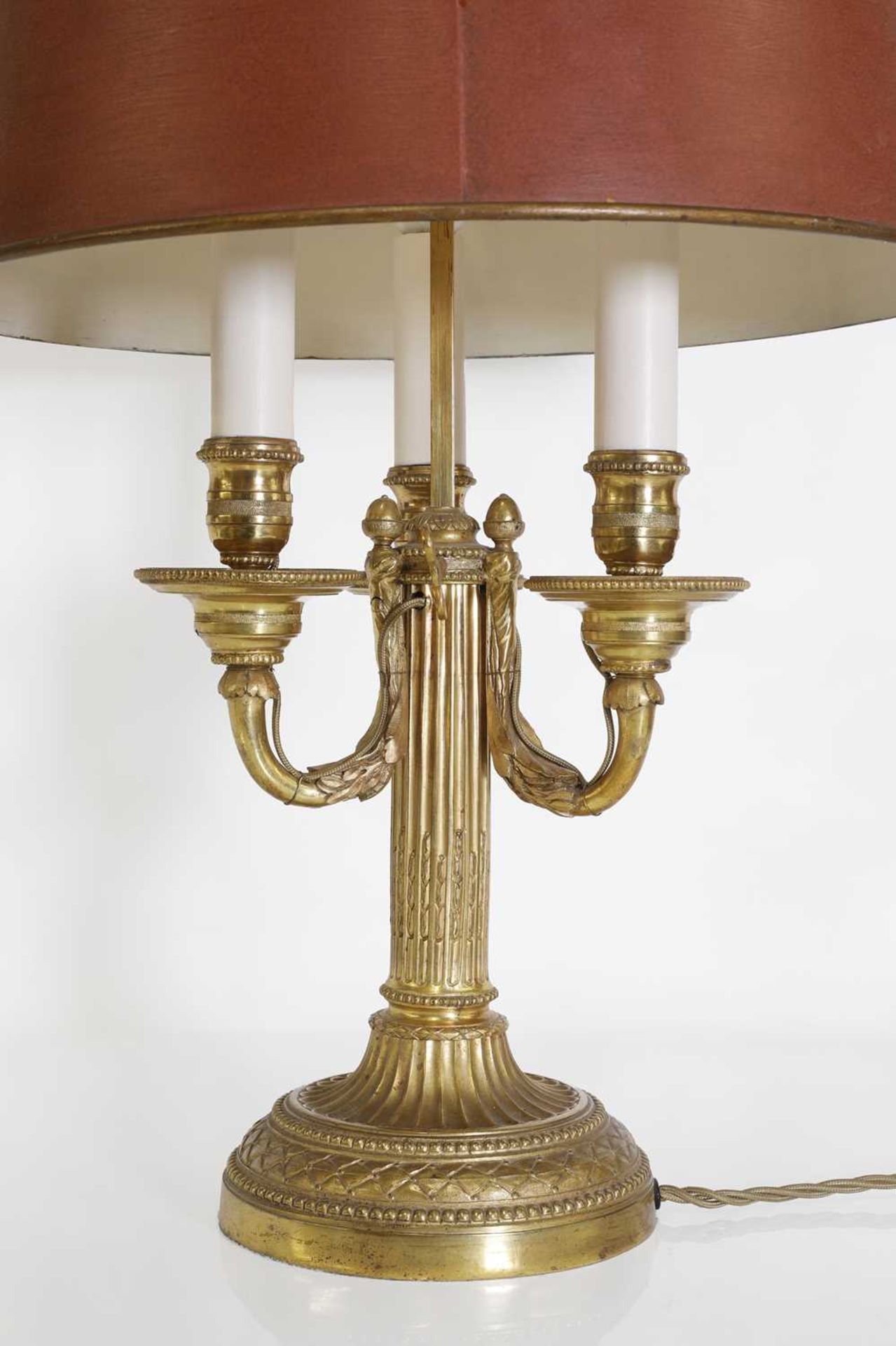 A Directoire-style ormolu three-light bouillotte lamp, - Image 7 of 7