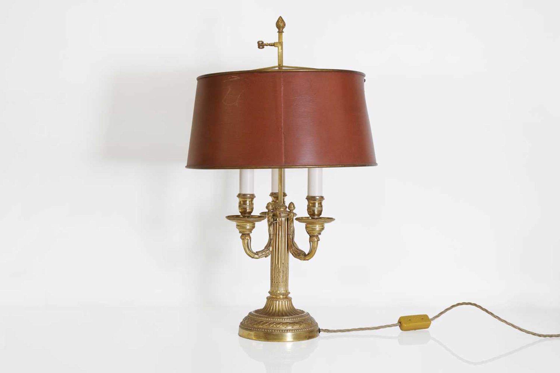 A Directoire-style ormolu three-light bouillotte lamp, - Image 2 of 7