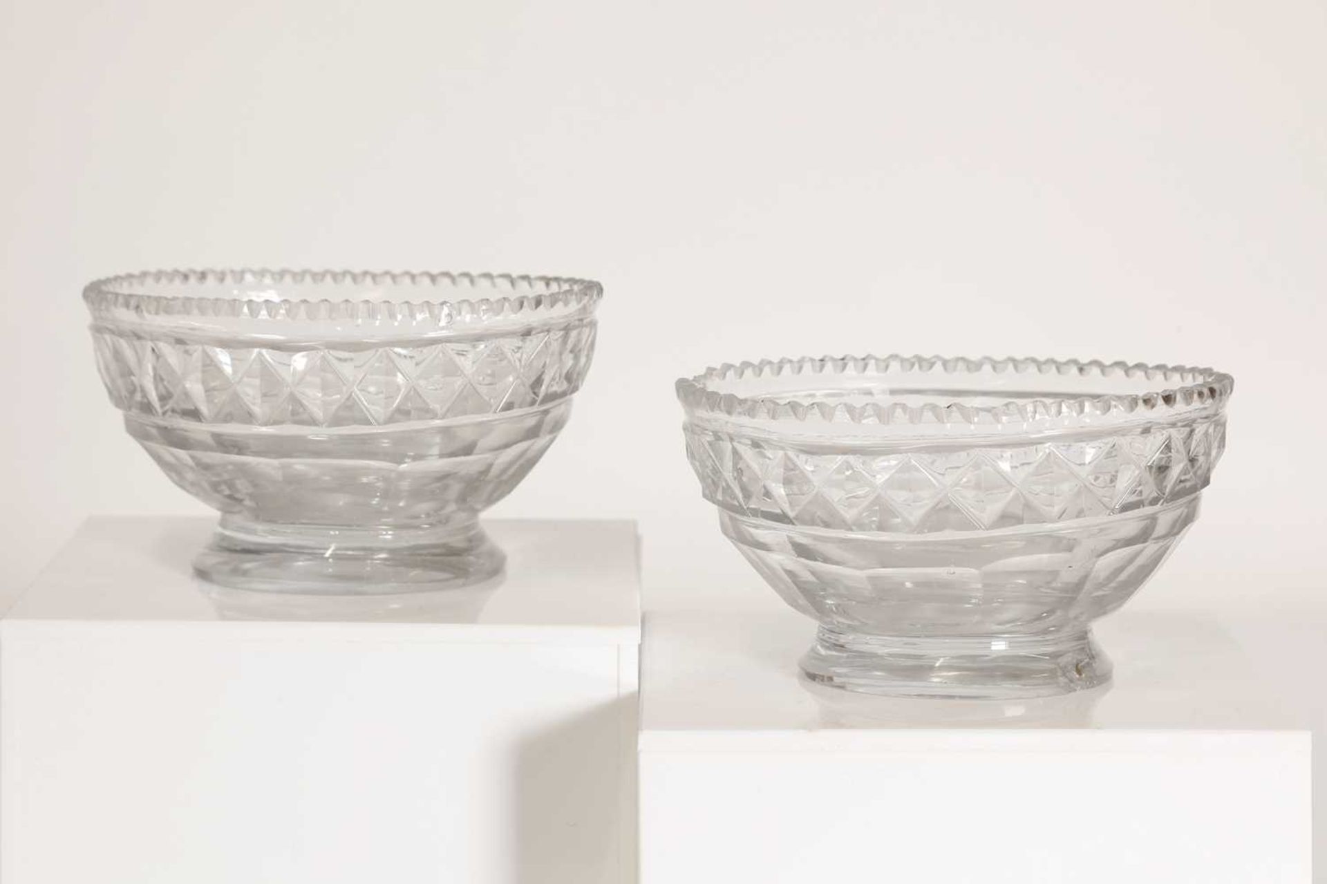 A pair of cut-glass salts, - Image 2 of 15