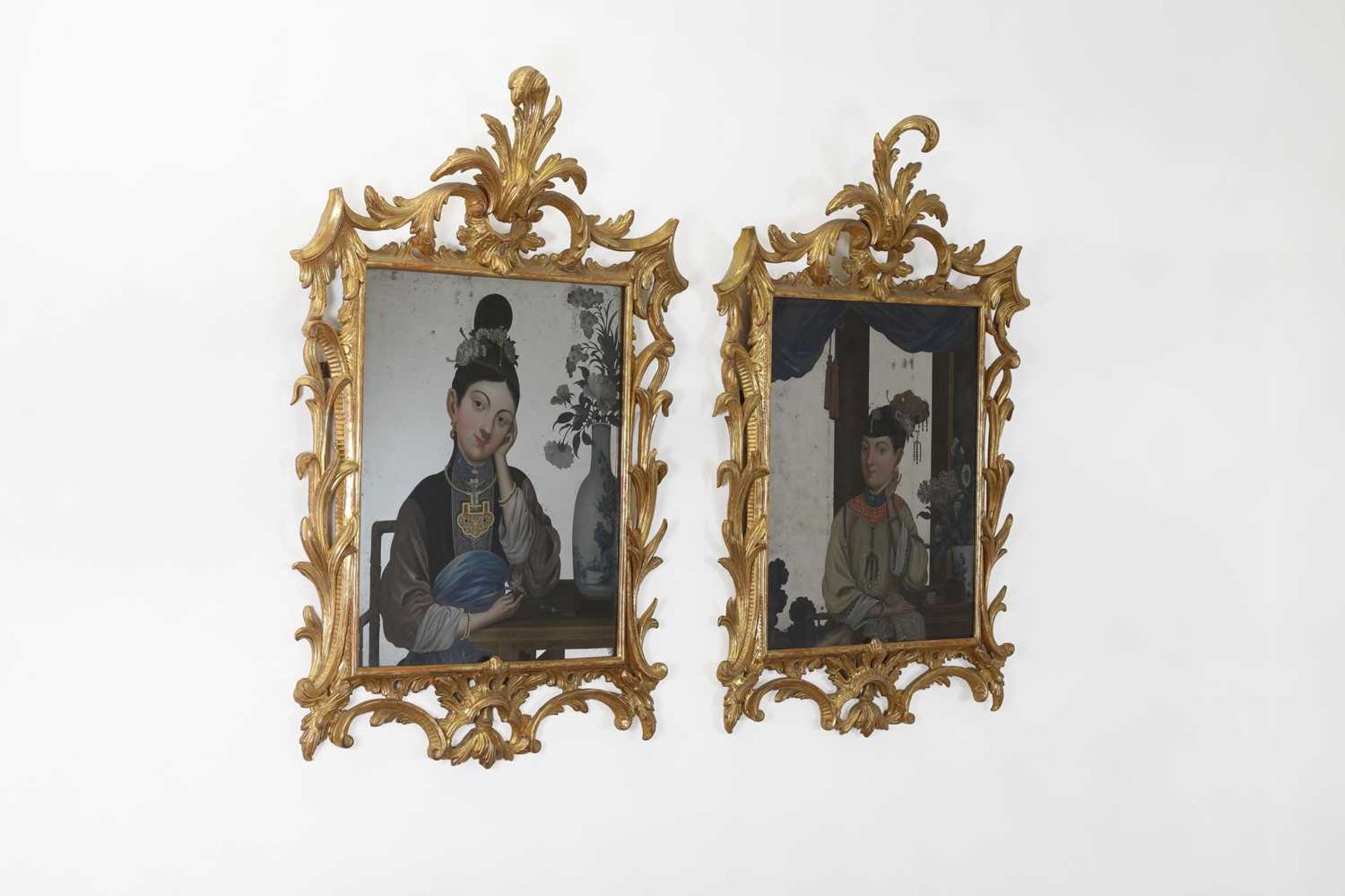 A pair of export reverse-glass mirrors, - Image 4 of 35