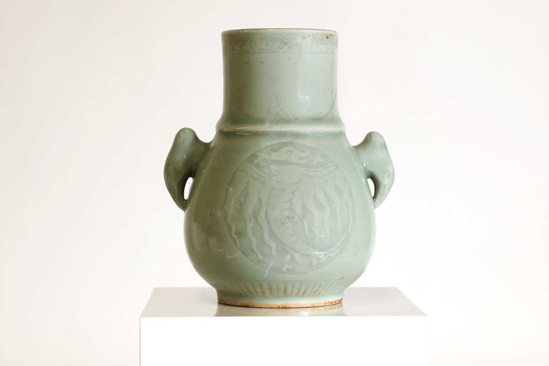 A Chinese celadon vase, - Image 3 of 8