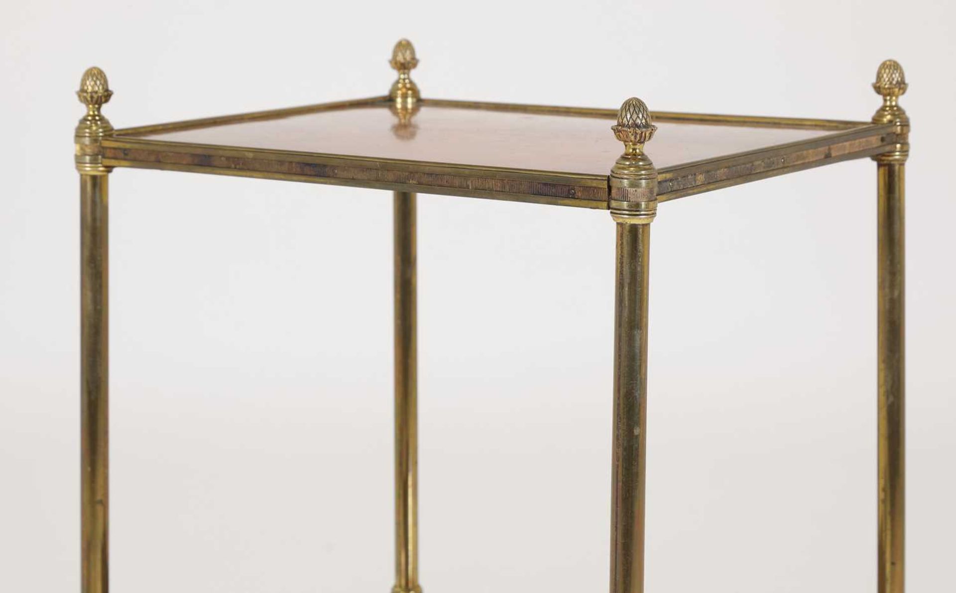 A pair of Regency-style mahogany and brass étagères, - Image 6 of 19