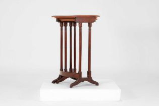 A Regency mahogany and satinwood quartetto nest of tables,