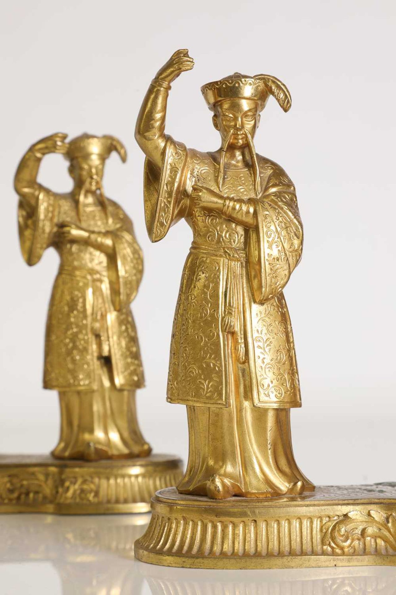 A pair of ormolu chinoiserie candlestands, - Image 5 of 25