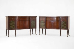 A pair of mahogany and painted cabinets,