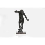 A grand tour patinated bronze figure, after the antique,