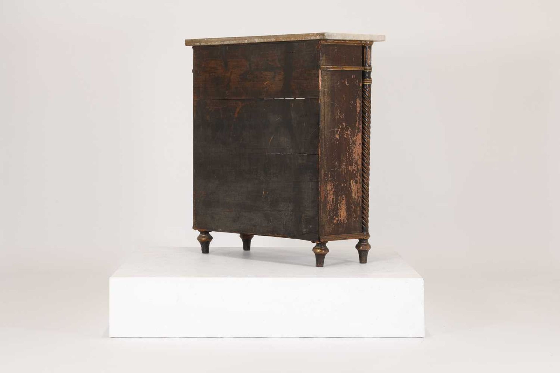 A Regency rosewood, painted and parcel-gilt pier cabinet, - Image 5 of 40