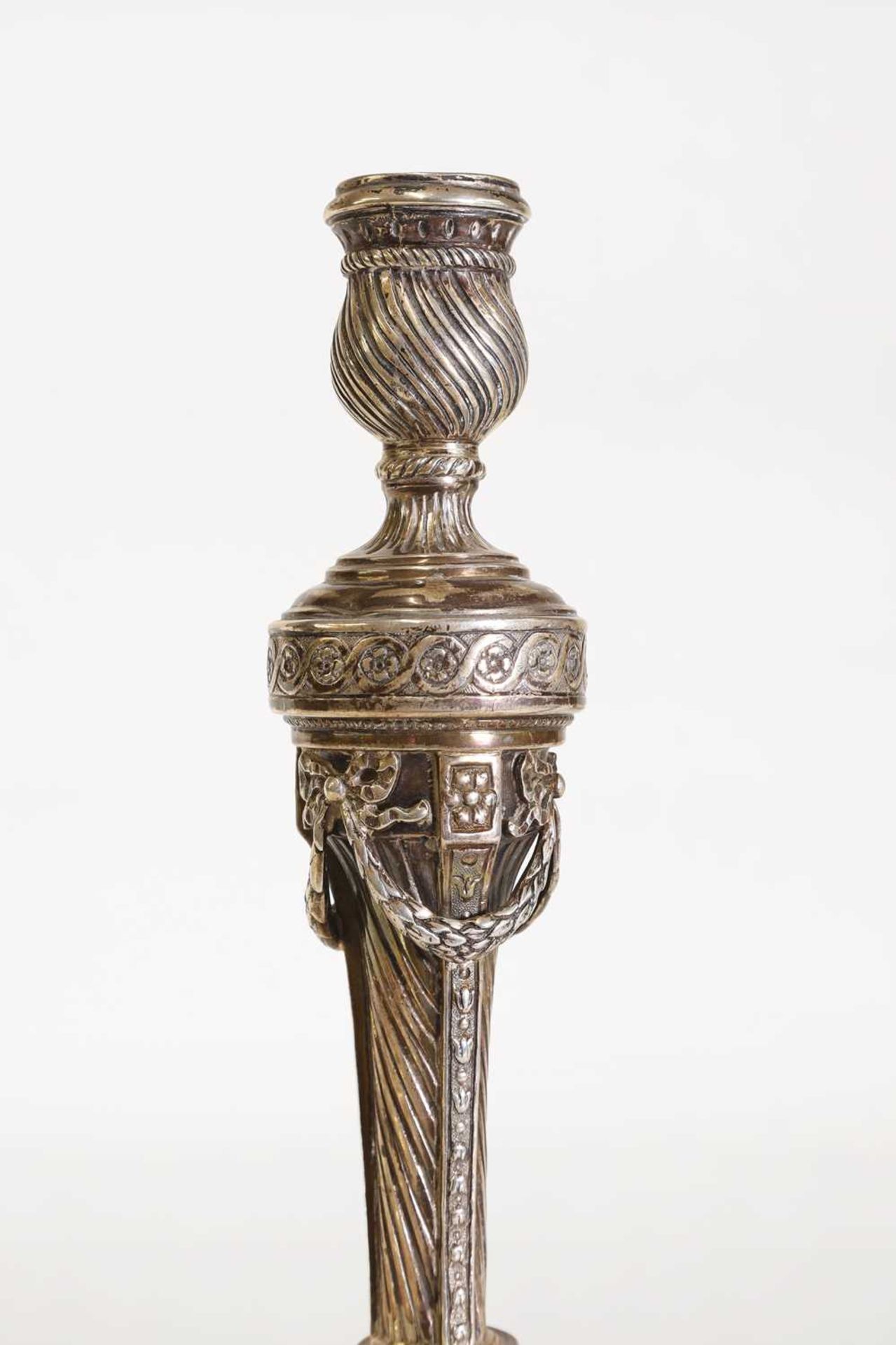 A pair of German cast silver candlesticks, - Image 4 of 7