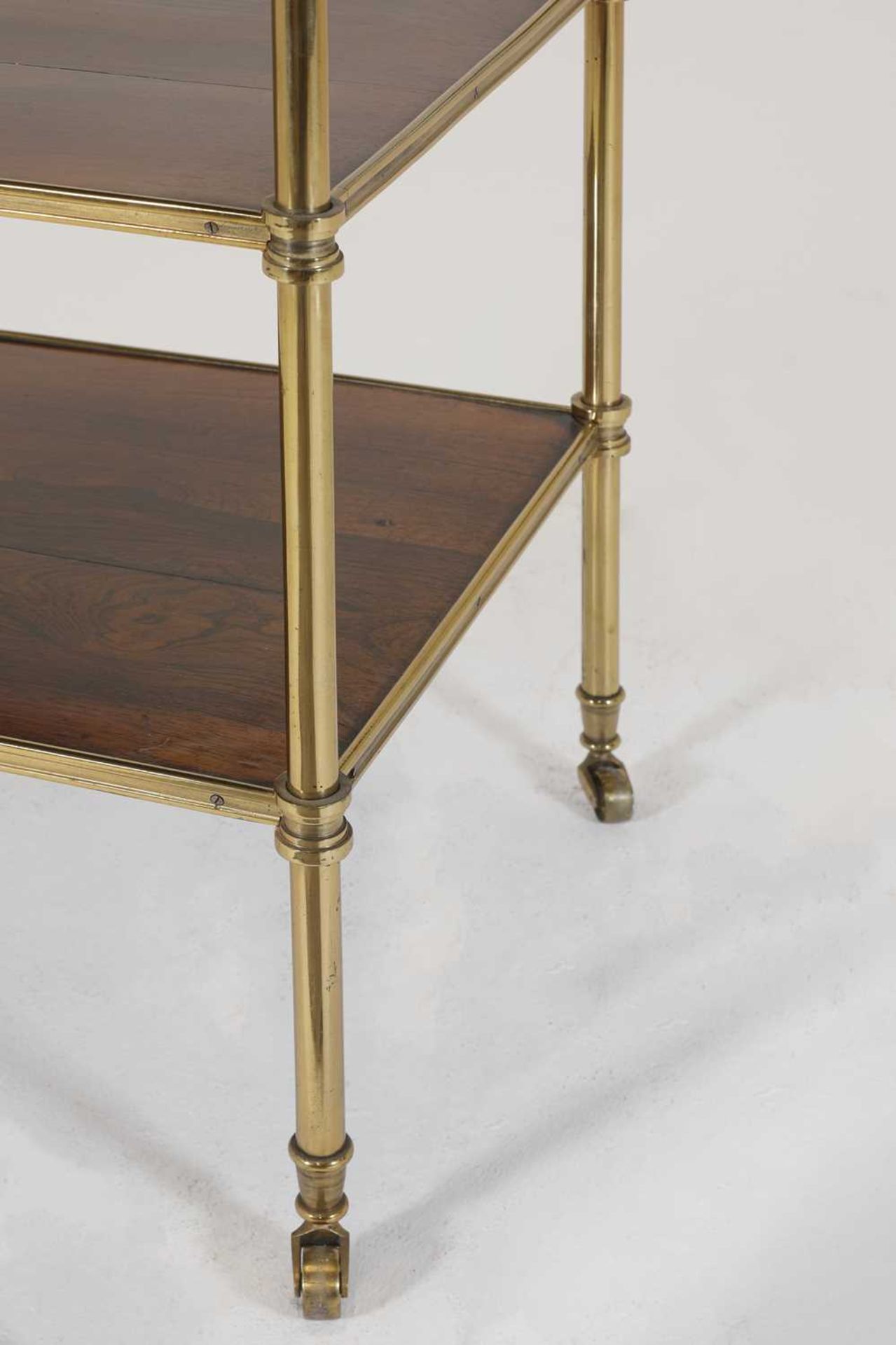 A Regency-style rosewood and brass étagère, - Image 5 of 7