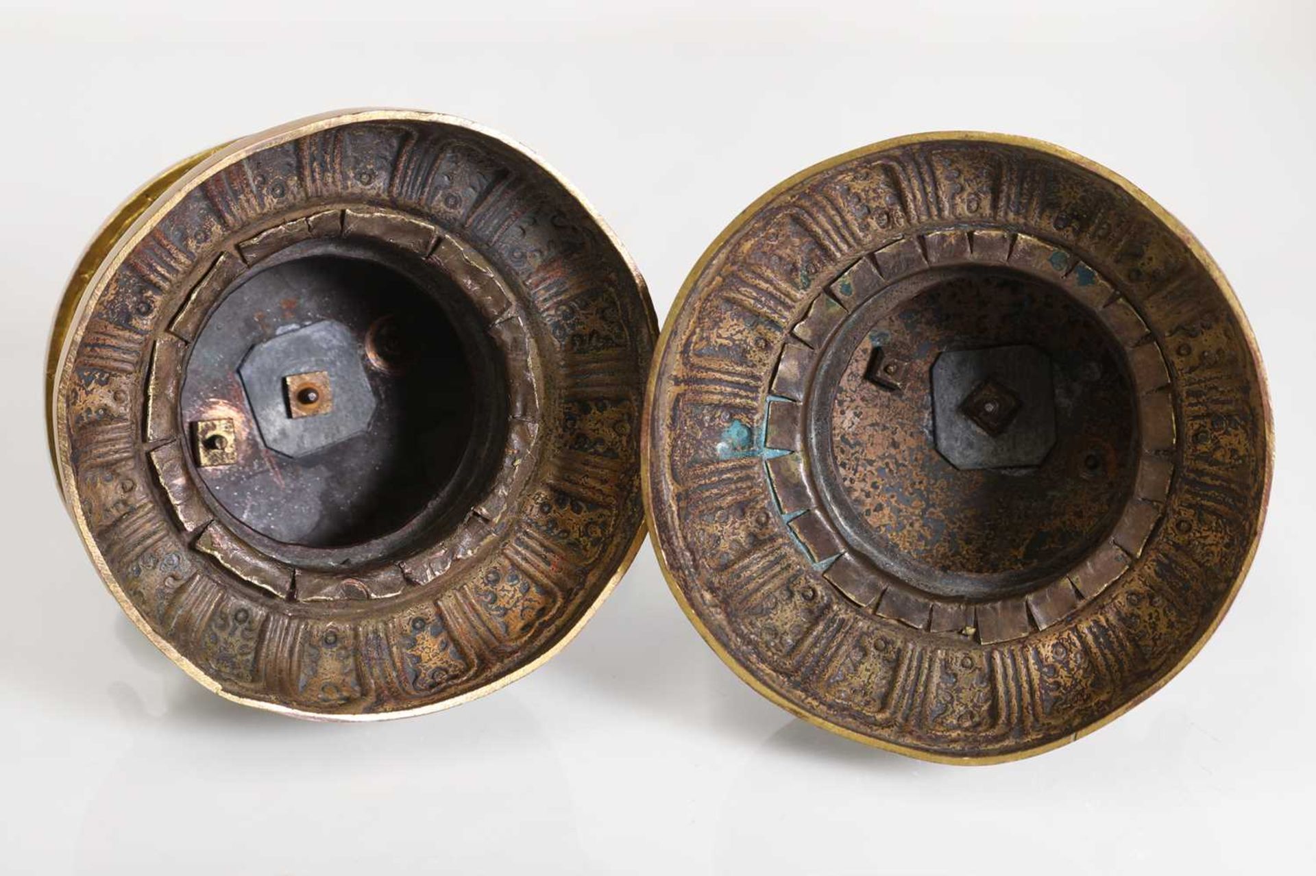 A pair of gilt-metal-mounted cloisonné candlesticks, - Image 6 of 29