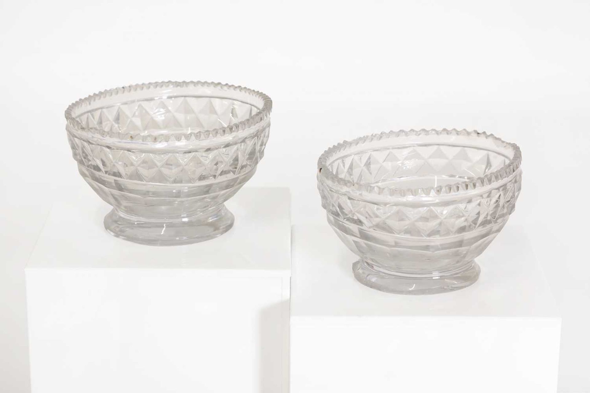 A pair of cut-glass salts, - Image 4 of 15