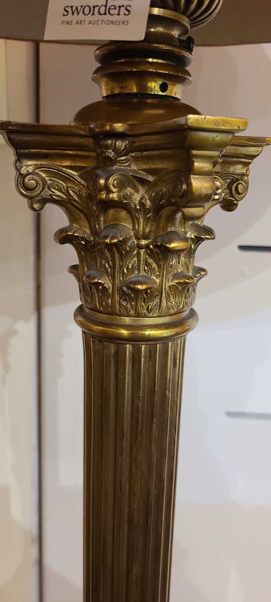 A near pair of telescopic brass column floor lamps, - Image 17 of 24