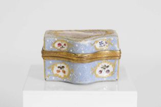 An enamel and gilt-metal-mounted travelling writing box,