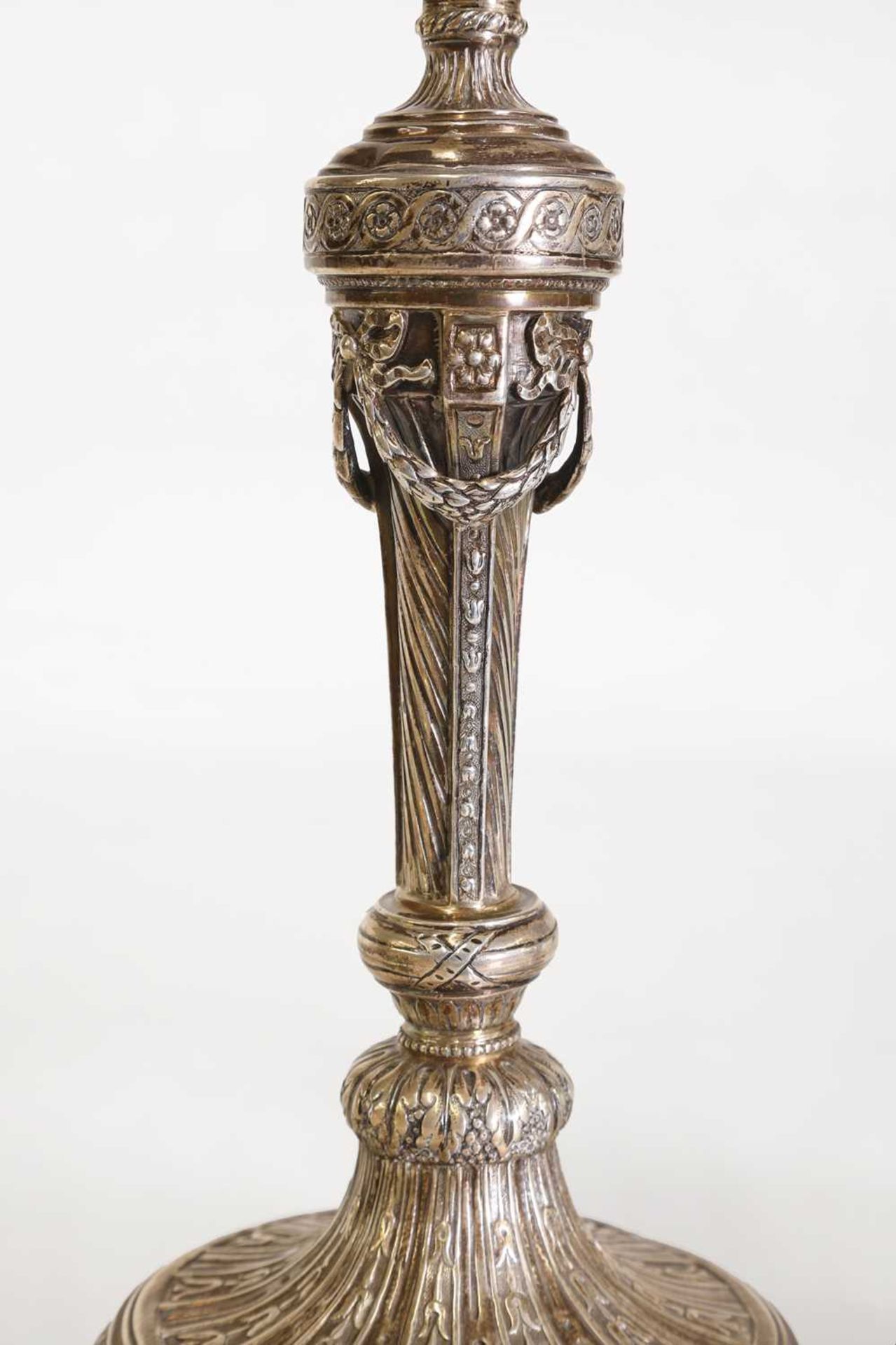 A pair of German cast silver candlesticks, - Image 5 of 7
