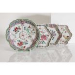 A collection of Chinese export famille rose teapot stands,