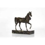 A bronze of a horse,