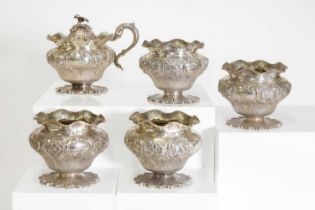 A set of four William IV Scottish silver salts