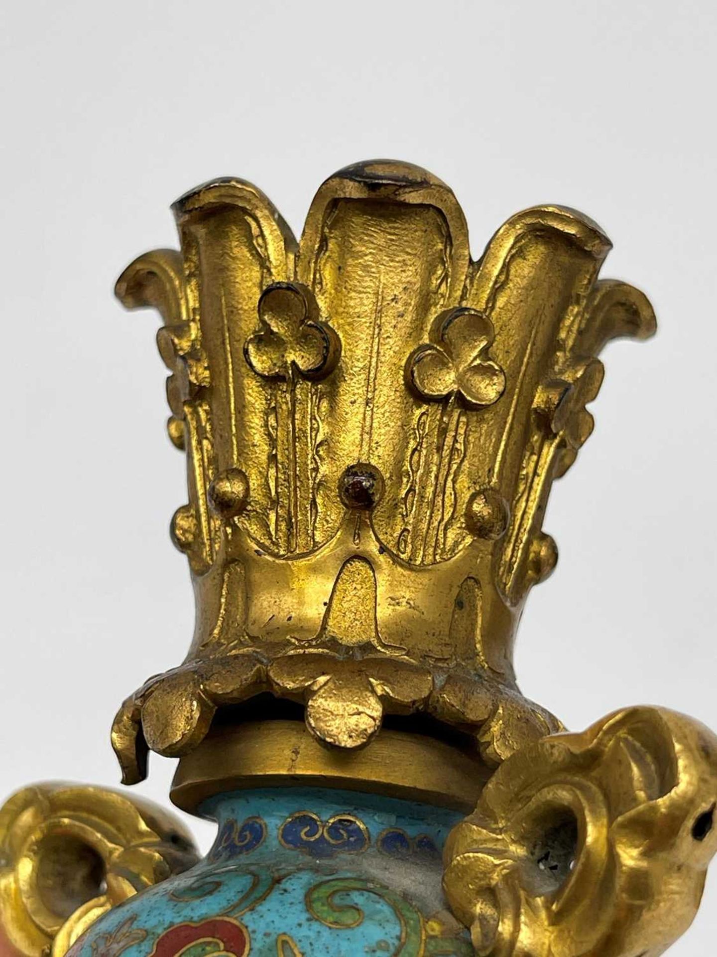 A pair of gilt-metal-mounted cloisonné candlesticks, - Image 22 of 29