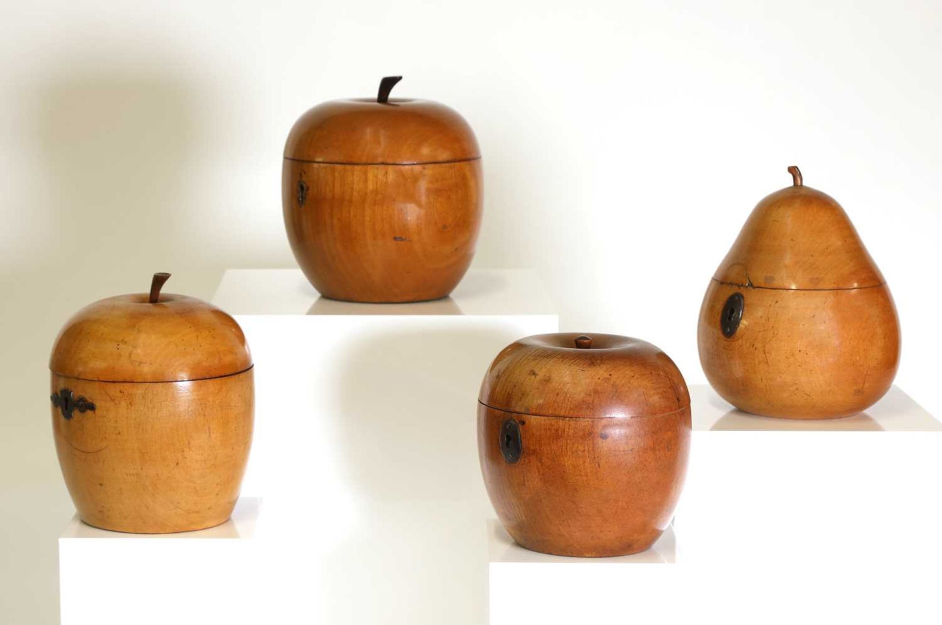 Four George III fruitwood tea caddies, - Image 6 of 28