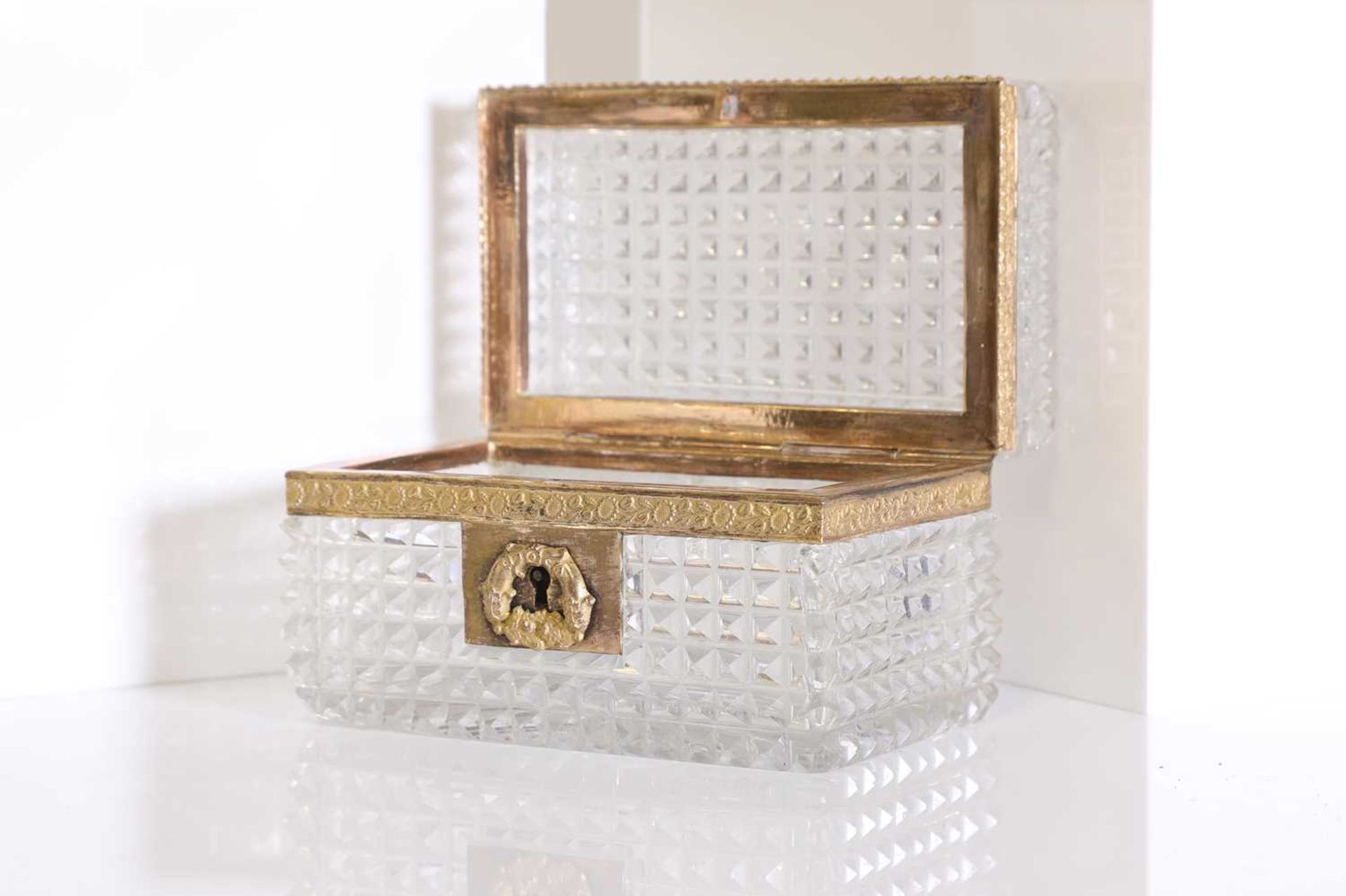 A Palais Royale-type cut-glass table casket,