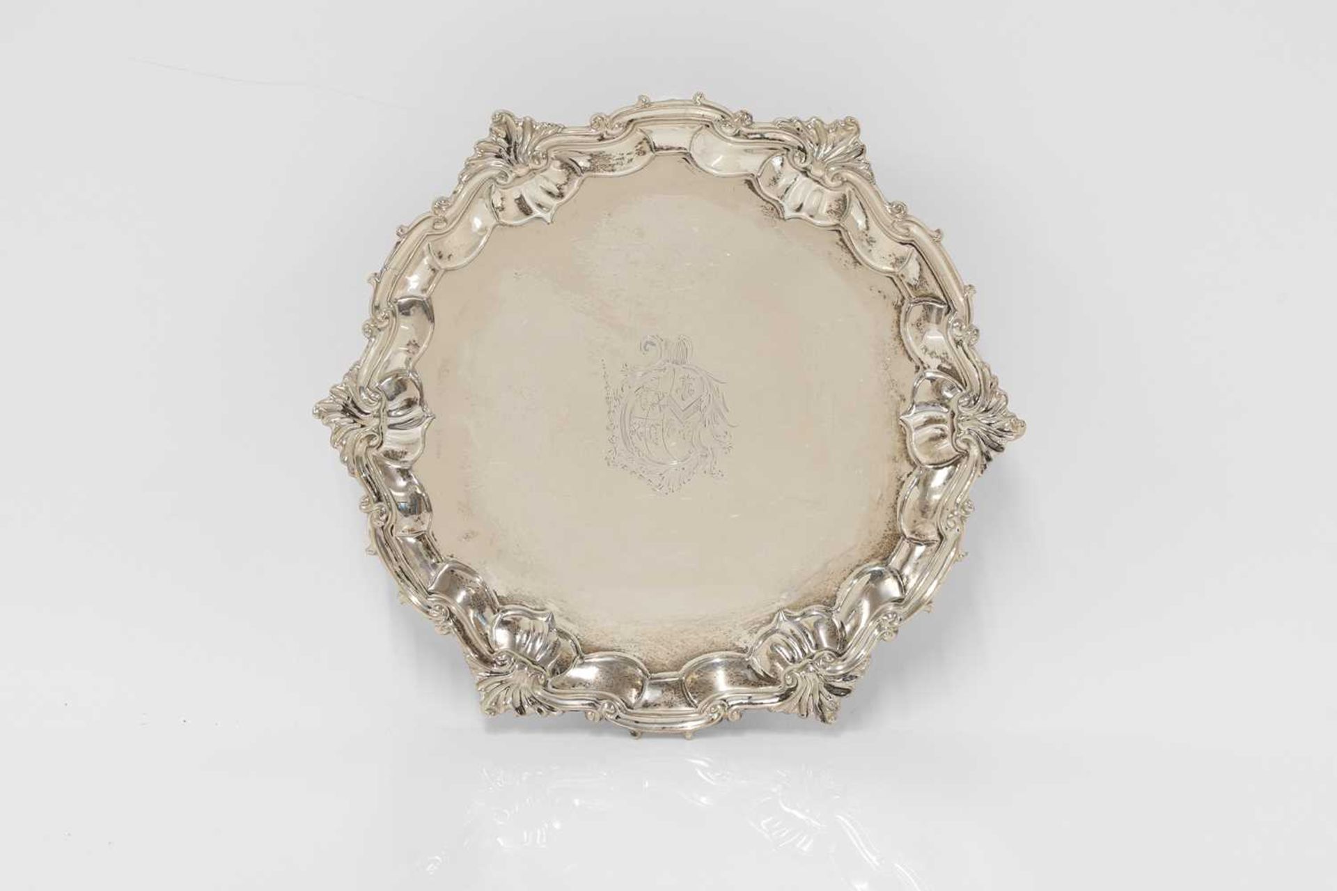 A George II silver salver,