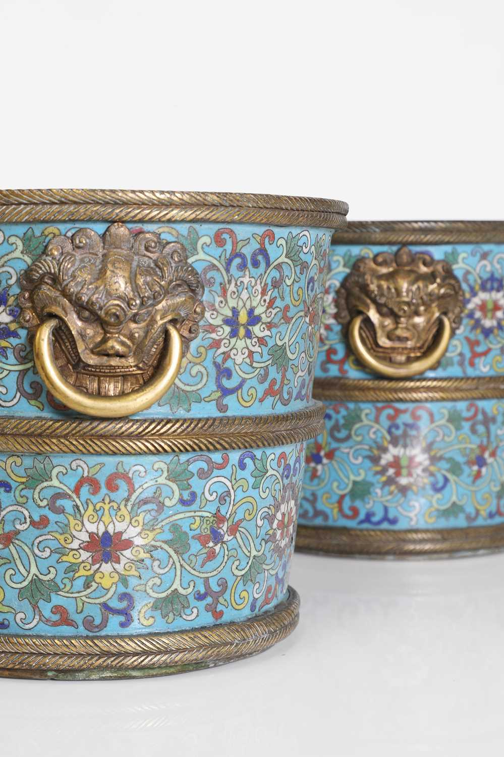 A pair of cloisonné buckets, - Image 6 of 31