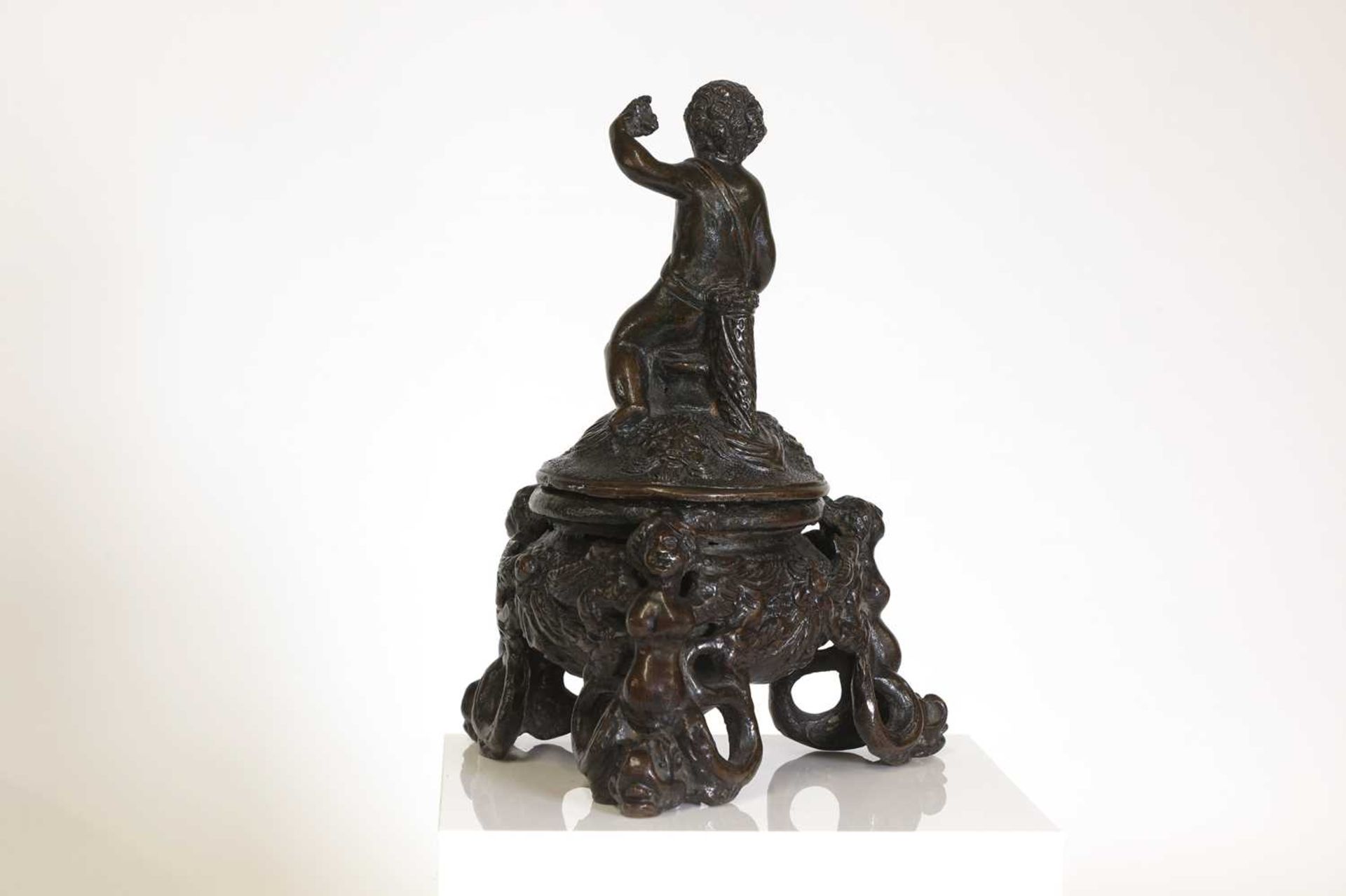 A bronze inkwell, - Image 3 of 16