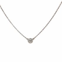 A platinum 'Diamonds by the yard' single stone diamond necklace, by Tiffany & Co.,