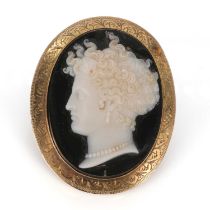 A 19th century hardstone cameo brooch,