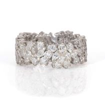A diamond set band ring or full eternity ring,