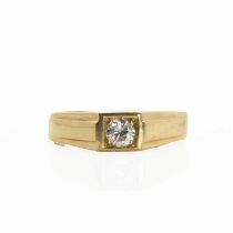 An 18ct gold single stone diamond ring,