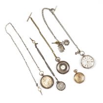 A collection of silver and rolled gold pocket watches,