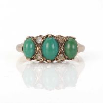 A 9ct gold turquoise and paste ring,