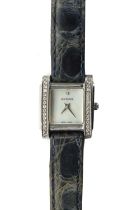 A ladies' stainless steel diamond set Bucherer quartz strap watch,