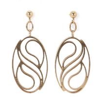 A pair of 9ct gold openwork earrings,