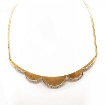A gold and diamond set swag centrepiece necklace, by Carl Bucherer, c.1960,