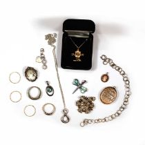 A small group of gold and silver jewellery,