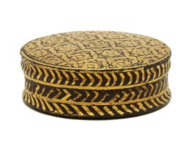 A small gold inlaid bidriware box and cover