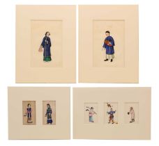 A collection of seven Chinese pith paper paintings,
