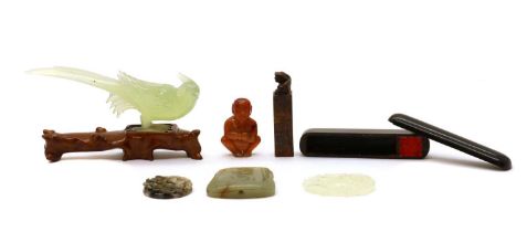 A collection of Chinese hardstone carvings,