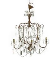 A gilt-metal and glass chandelier,