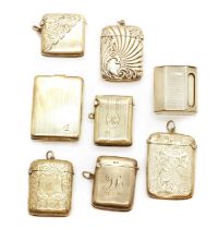 A group of eight silver vesta cases