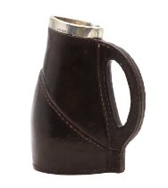 A Doulton Lambeth silver mounted stoneware jug
