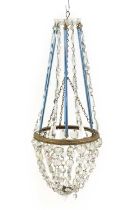 A glass and gilt-metal bag chandelier
