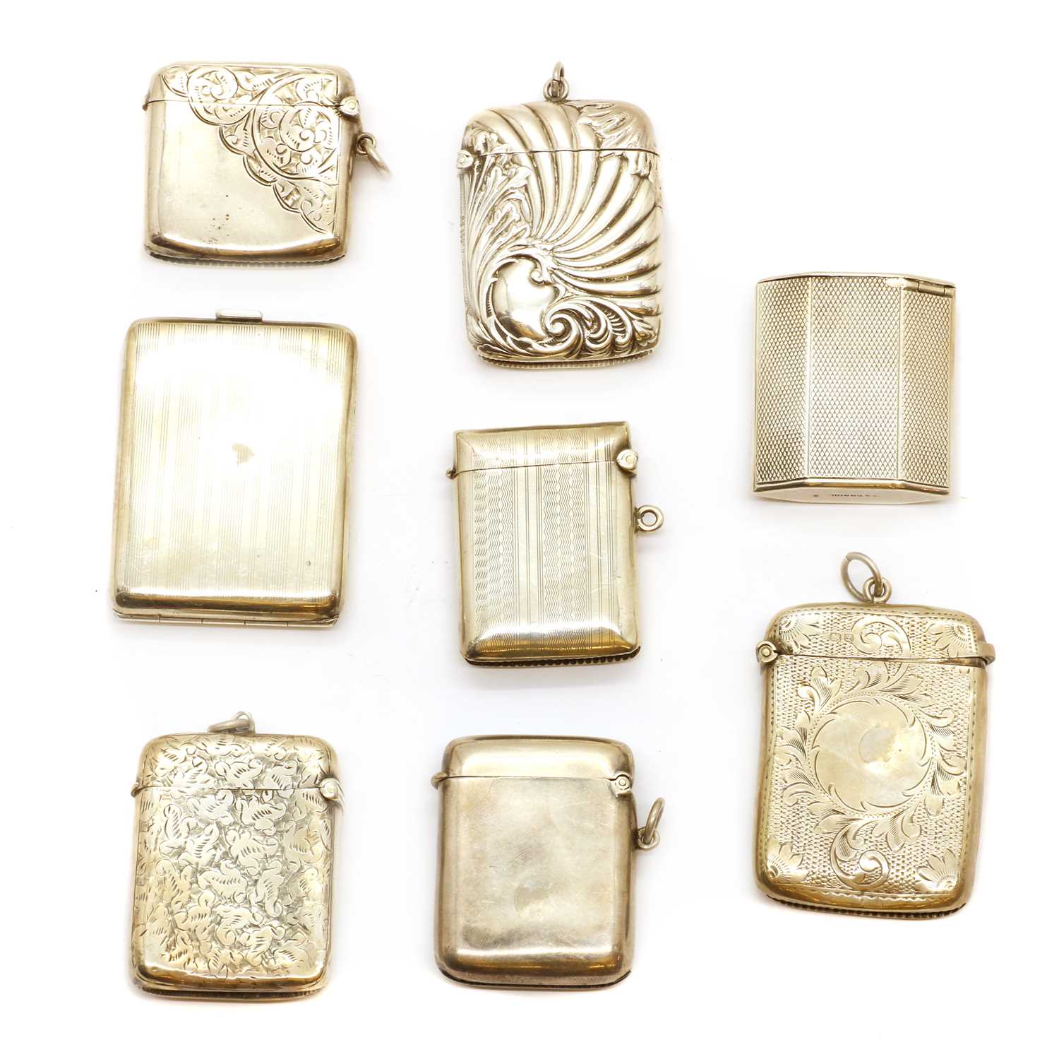 A group of eight silver vesta cases - Image 2 of 2