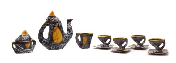 A Vallauris pottery tea service,