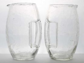 A pair of Loetz glass 'Kristal Krokodil' glass jugs,